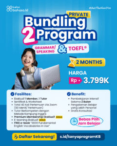 Private bundling 2 program (grammar/speaking dan TOEFL)
