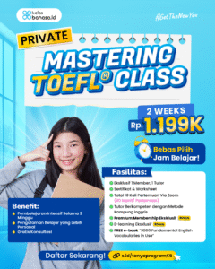 Private Mastering TOEFL (2 weeks)